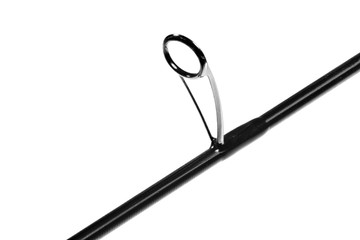 Fishing rod spinning ring for line close-up, isolate on white ba