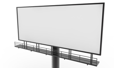Obraz premium Blank billboard ready for new advertisement 3d render on white background