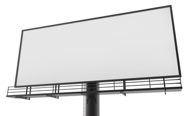 Blank billboard ready for new advertisement 3d render on white background