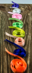 Multicolored bright ribbons