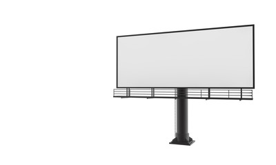 Blank billboard ready for new advertisement 3d render on white background