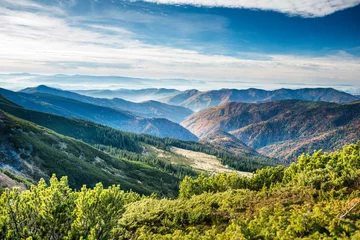 Fotobehang Green mountains and hills © Pavlo Vakhrushev