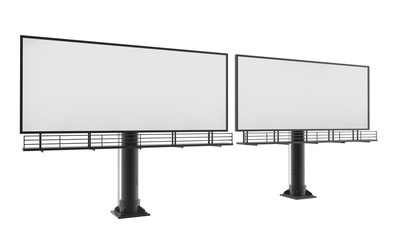 Obraz premium Blank billboard ready for new advertisement 3d render on white background