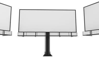 Fototapeta premium Blank billboard ready for new advertisement 3d render on white background