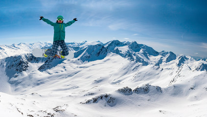 Naklejka na ściany i meble snowboarder, Solden, Austria, extreme winter sport