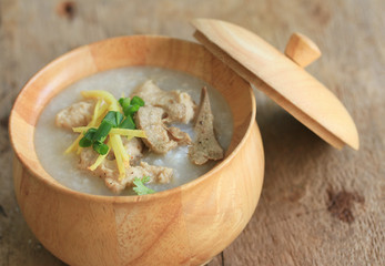 rice porridge with minced pork