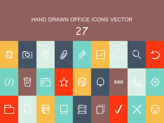 Abstract vector collection of flat line hand drawn design icons
