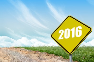 Obraz premium Composite image of hexagon sign