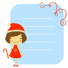 Cute kids and Christmas elements vector