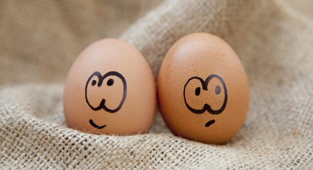 deux œufs expressifs 