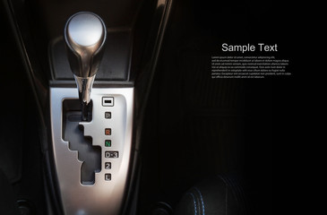 Close up gear stick interior inside bright car. - Powered by Adobe