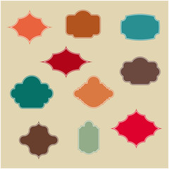 Set of vintage frames, vector illustration.