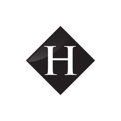Simple Initial Logo Black and White H