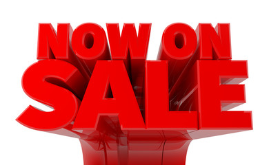 3D NOW ON SALE word on white background 3d rendering