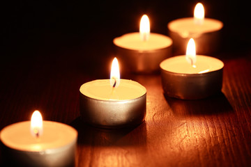 Candles On Wood
