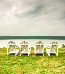 Adirondack chair beach view