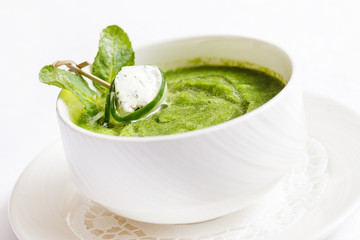 green cream soup
