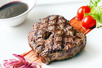 meat steak with sauce