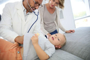 Fototapeta premium Baby boy at the doctor's office