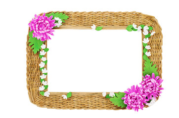 Wicker picture frame
