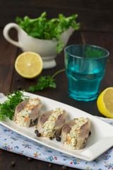 stuffed herring - cold festive appetizer