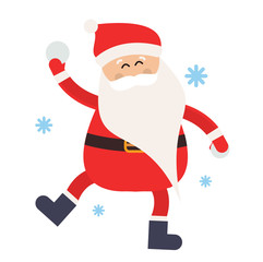 Cartoon Santa snowball game winter illustration