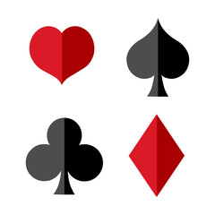 Vector Set of Flat Playing Cards Suits Signs