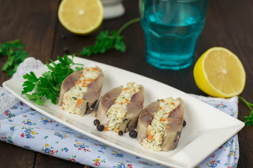 stuffed herring - cold festive appetizer
