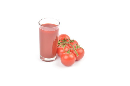  tomato juice on white background