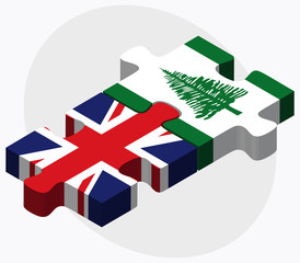 United Kingdom and Norfolk Island Flags