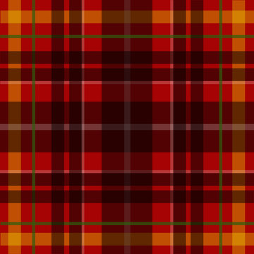 Vector seamless scottish tartan pattern in red, black and yellow