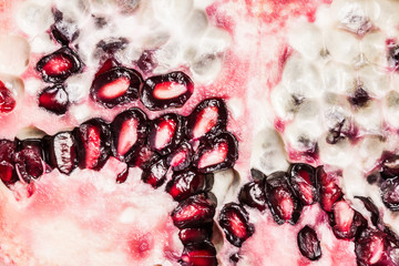 Pomegranate section texture.