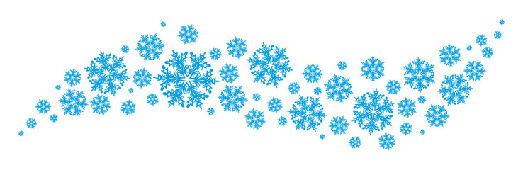 Blue snowflakes wave pattern