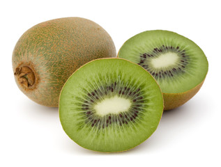 Sliced Kiwi fruit isolated on white background cutout