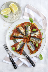 Sardinen Tart auf Teller