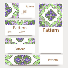 Business cards pattern with morocco ornament. Includes seamless pattern