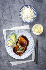 Salmon Teriyaki with Vegetable and Ginger