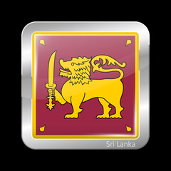 Sri Lanka Variant Flag. Metallic Icon Square Shape