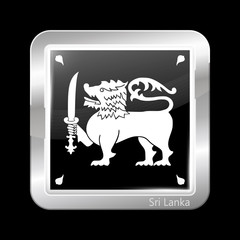 Sri Lanka Variant Flag. Metallic Icon Square Shape