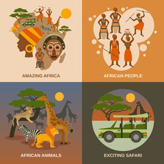 Africa Concept Icons Set 