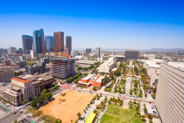 Rolgordijnen Zomers uitzicht op de stad Los Angeles vanuit het stadhuis © Sergey Novikov