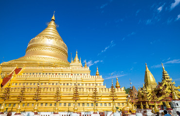 Myanmar, Bagan, the main pagoda of the Kuthodaw temple.