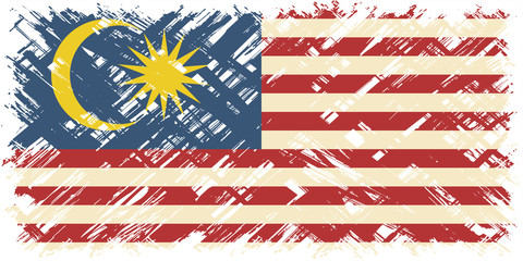 Malaysian grunge flag. Vector illustration.