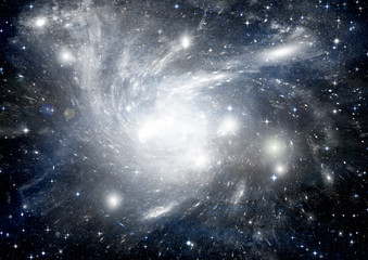 Stars, dust and gas nebula in a far galaxy