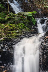 Obraz premium waterfall and rocks covered with moss
