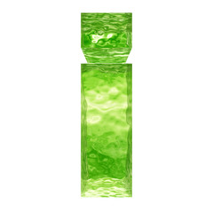 Conceptual 3D green water or ice font part of set or collection isolated