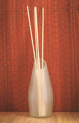 Aroma reed Diffuser on wooden, vintage