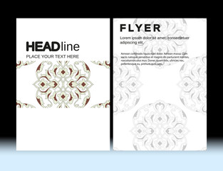 Abstract Moroccan Geometric Brochure Flyer design Layout vector template in A4 size, vertical, free fonts are used