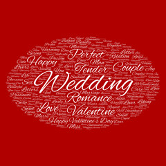 Conceptual Love or Valentine word cloud