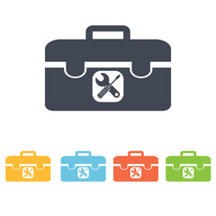 Suitcase with tools icon